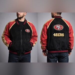 San Francisco 49ers Suede Bomber Jacket Men’s XXL Vintage NFL